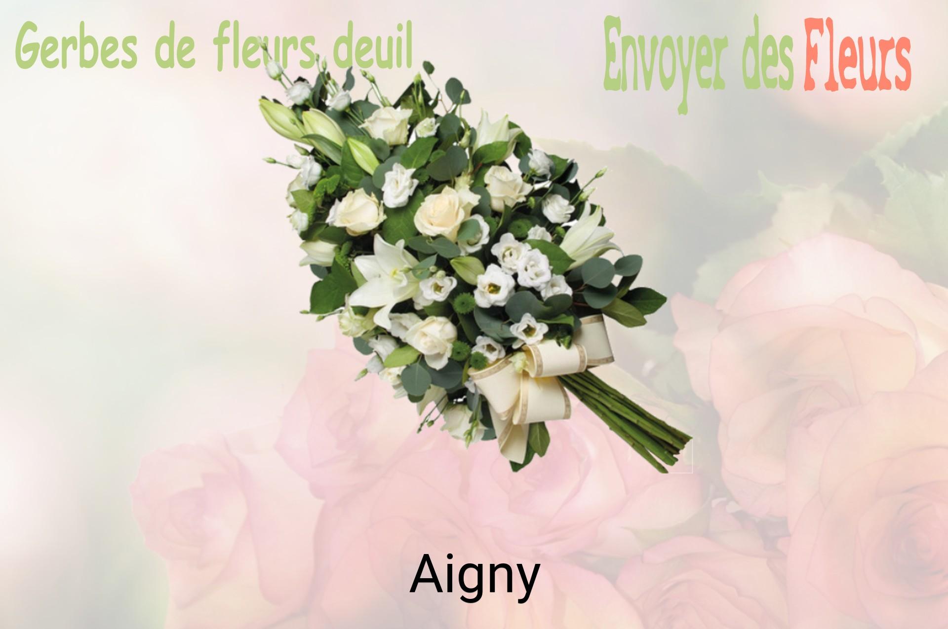 Gerbe de fleurs de deuil livrée à Aigny